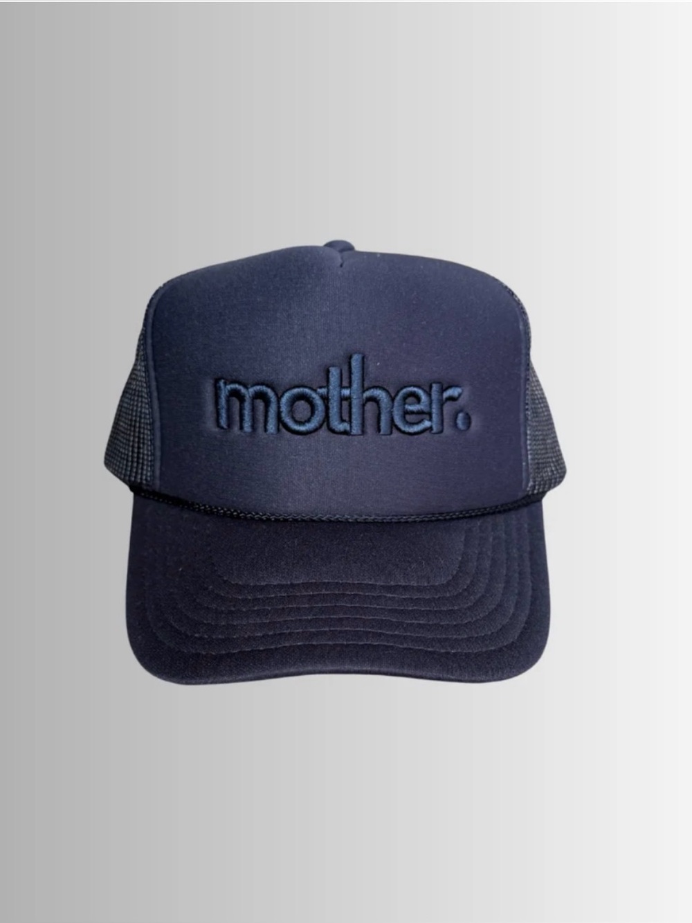MOTHER Navy Embroidered Trucker Hat